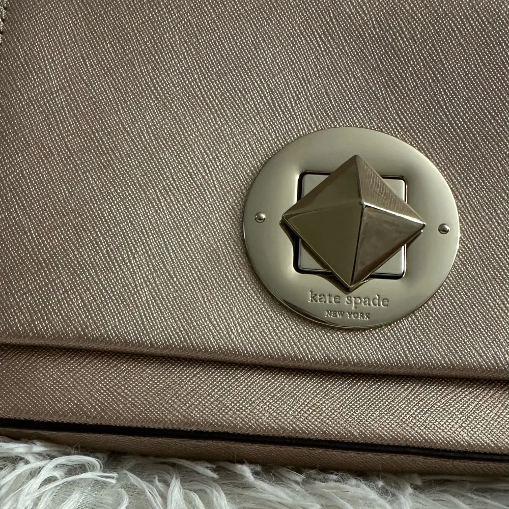 Kate Spade Sally Newbury Lane 100% Leather Crossbody Bag In Rose-gold - NWOT